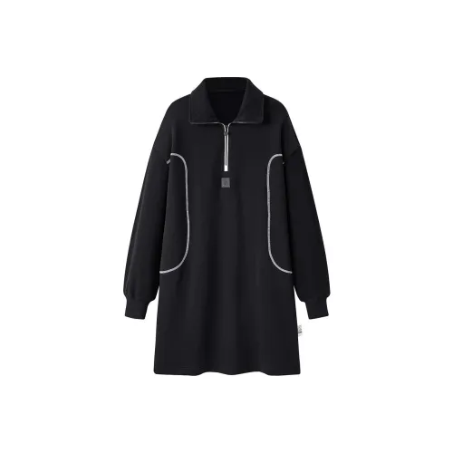 PEACEBIRD x Casper Длинный рукав Платье Женское Черное