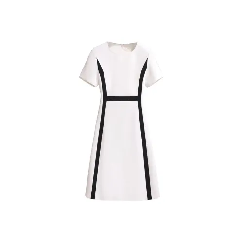 Silky Queen Короткий рукав Платье Женское Белое