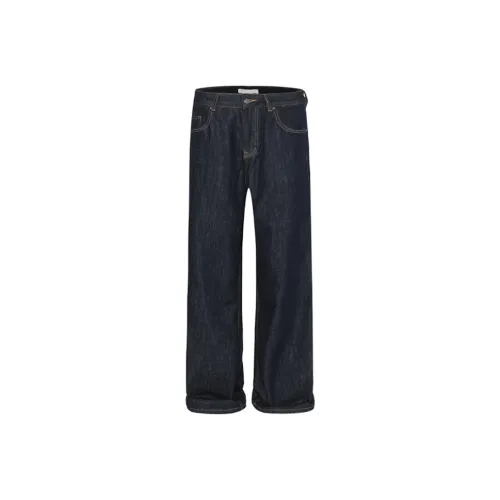 YOOTDS Все Season Все Джинсы Loose Fit Unisex Темно-синий