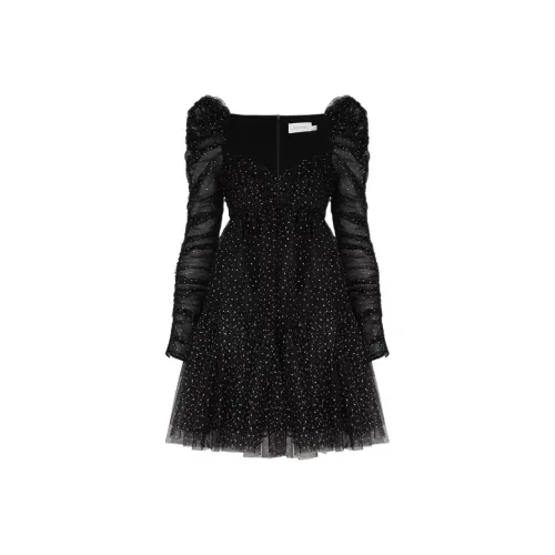 Zimmermann FW24 Длинное платье с длинными рукавами женское черное