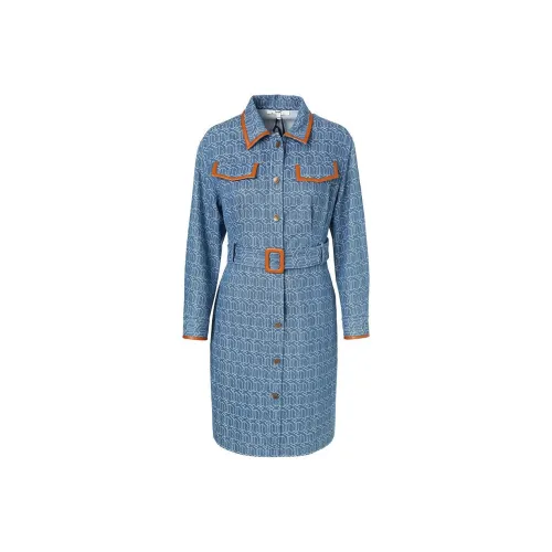 XII BASKET Blue Женские Длинные Рукава Платья