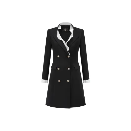 ONE SHALLOW Длинное платье с длинным рукавом женское черное