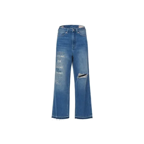 EVISU Джинсовый синий Женские джинсы