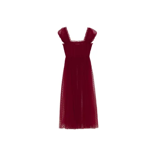 DOEN PAMELINA Платье Короткое с Короткими Рукавами Женское Красное