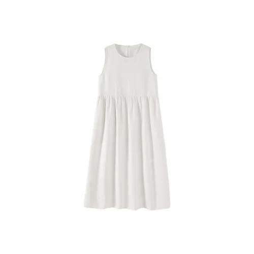 hacikis Без рукавов Платье Женское Wengni Белый