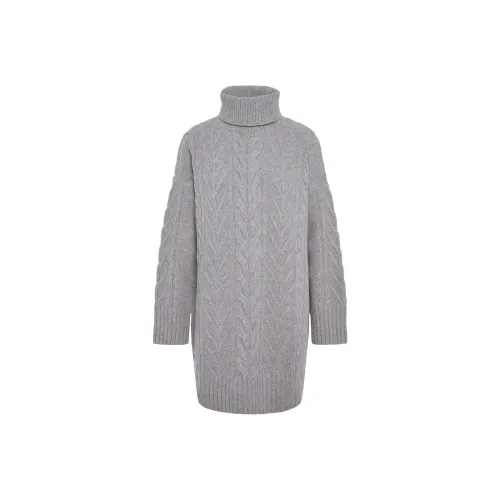 BARBOUR Beatrix FW24 Длинное платье с длинными рукавами женское серое