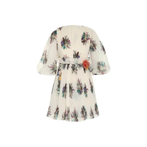 Zimmermann Слоновая кость Женские Длинные Платья с Рукавами