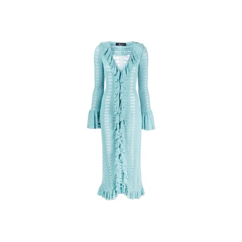 Blumarine Светло-синий Женские Длинные Платья с Рукавами