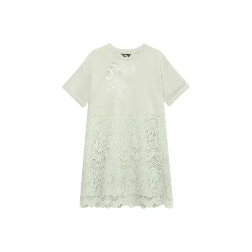 LOUISY AO Короткий рукав Платье Женское Гороховый зеленый