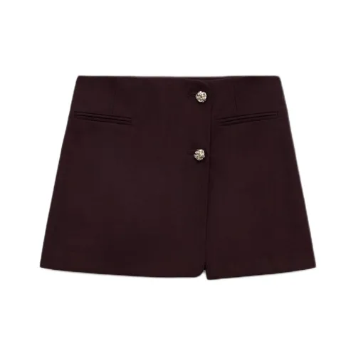 ZARA Повседневные шорты женские бордового цвета