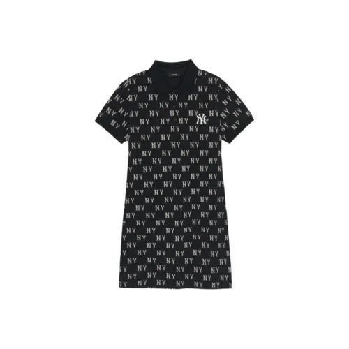 Mlb Base Logo New York Yankees Короткий рукав Платье Женское Черное