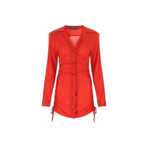 ANDREĀDAMO Длинное платье с длинным рукавом женское красное