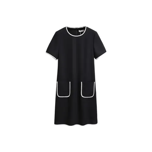 Silky Queen Короткий рукав Платье Женское Черное