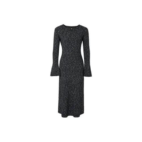 Hopeshow Длинное платье с длинными рукавами женское черное и серое