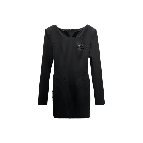 ANNAKIKI Длинное платье с длинными рукавами женское черное