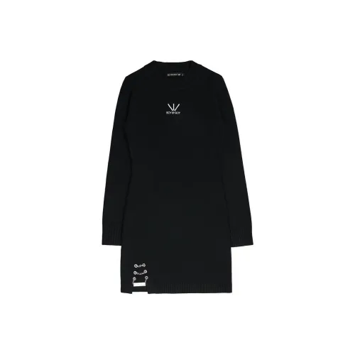 BOY BY BOY Длинное платье с длинными рукавами женское черное