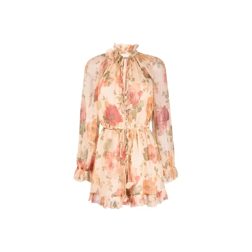 Zimmermann Многоцветные Женские Длинные Платья с Рукавами