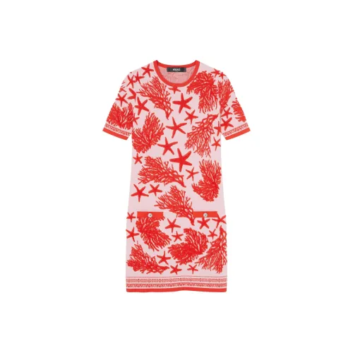 VERSACE SS24 Короткое платье с короткими рукавами женское многоцветное