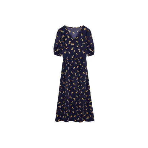 MIGU Летняя ночь Цветочный, Многоцветный Женские Короткие Платья с Рукавами