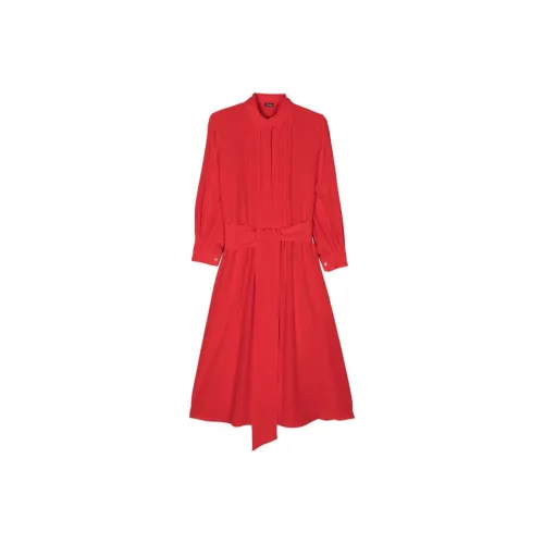 KITON Длинное платье с длинными рукавами женское красное