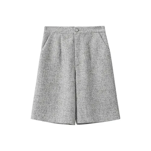 AMII Повседневные шорты Женские Серебристый Серый