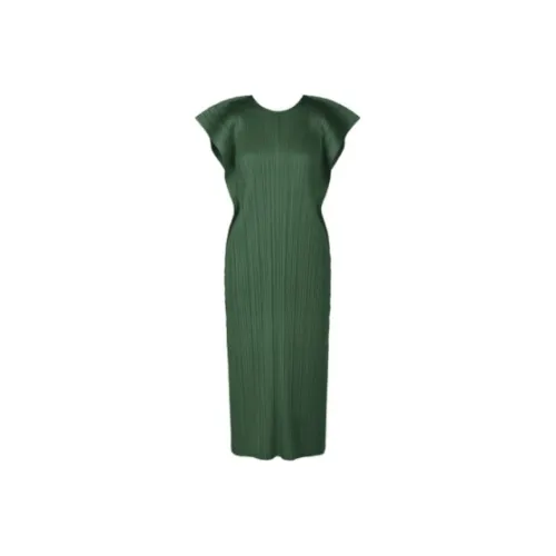 PLEATS PLEASE ISSEY MIYAKE SS24 Без рукавов Платье Женское Темно-зеленое