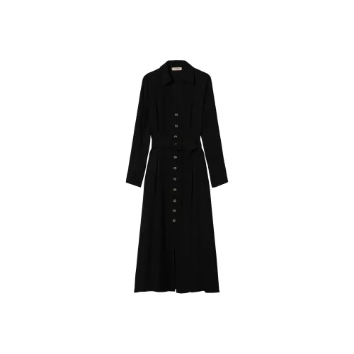 TWINSET Milano FW24 Длинное платье с длинным рукавом женское черное