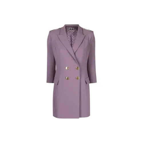 Elisabetta Franchi Фиолетовые Женские Длинные Платья с Рукавами