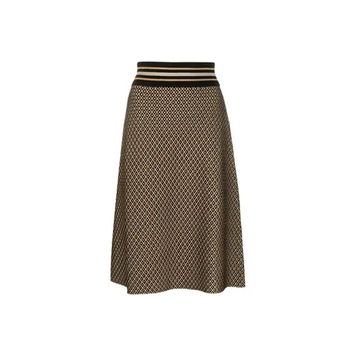 Ferragamo FW21 Платье-миди средней длины женское коричневого цвета