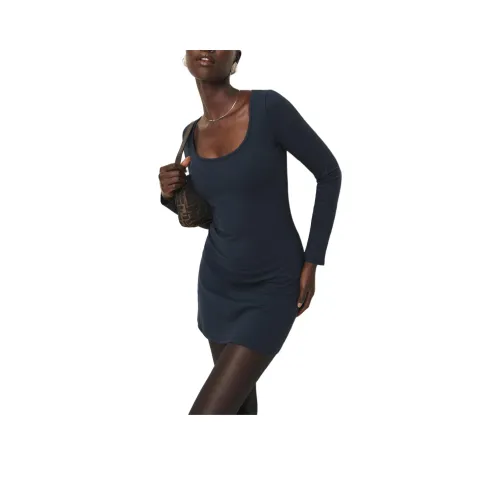 REFORMATION Alfie KNIT Платье Длинное с длинными рукавами Платье Женское Полночный синий