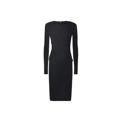 PINKO Черное Женское Длинное Платье с Рукавами