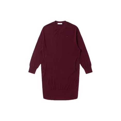 lacoste Бургундский Женские Длинные Платья с Рукавами