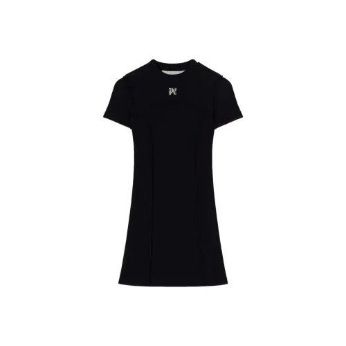 PALM ANGELS Короткое платье с короткими рукавами женское черное