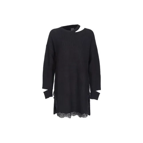 PINKO Черное Женское Длинное Платье с Рукавами