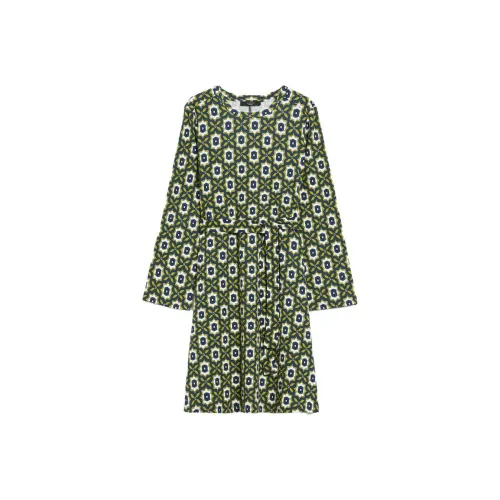 WEEKEND MaxMara Зеленое Женское Длинное Платье с Рукавами