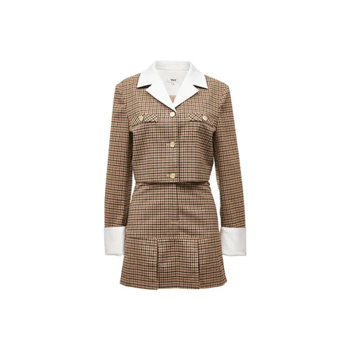 Only Chumi Клетчатый CHUMI Check Женские Длинные Платья с Рукавами