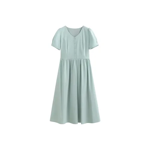 Initial Language Короткий рукав Платье Женское