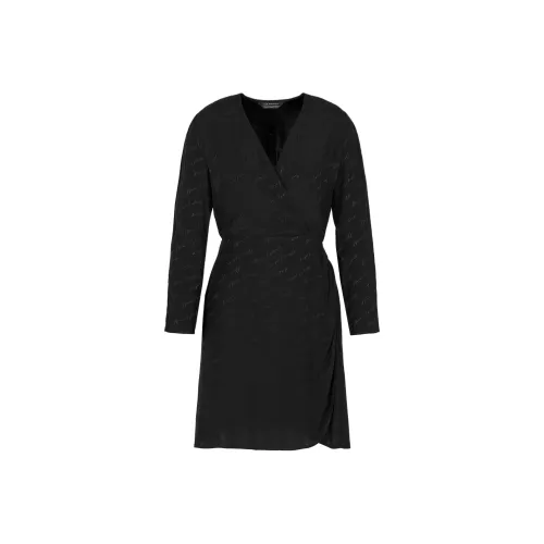 ARMANI EXCHANGEAE FW24 Длинное платье с длинными рукавами женское черное