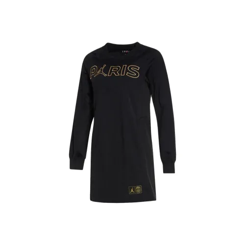 Джордан Длинный рукав Платье Женское Черное