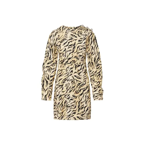 MOCO Длинное платье с длинными рукавами женское двухтонное с принтом тигра