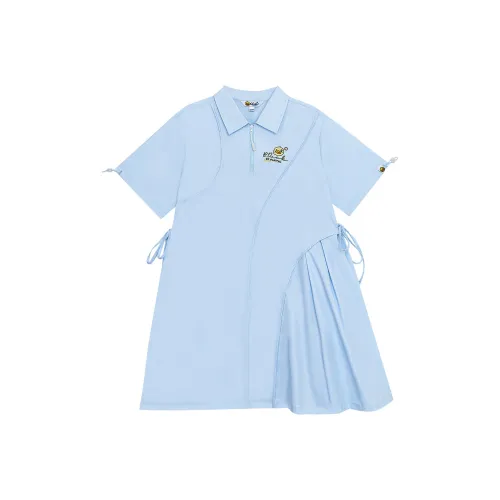 B.Duck Короткий рукав Платье Женское Небесно-голубой