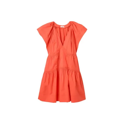 A.L.C. Короткое платье с короткими рукавами женское оранжевое