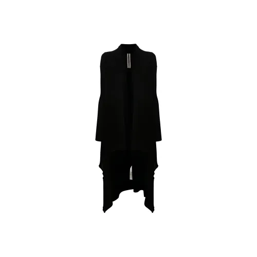 RICK OWENS Черное Женское Длинное Платье с Рукавами