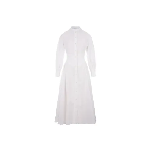 Alexander McQueen Длинное платье с длинными рукавами женское белое