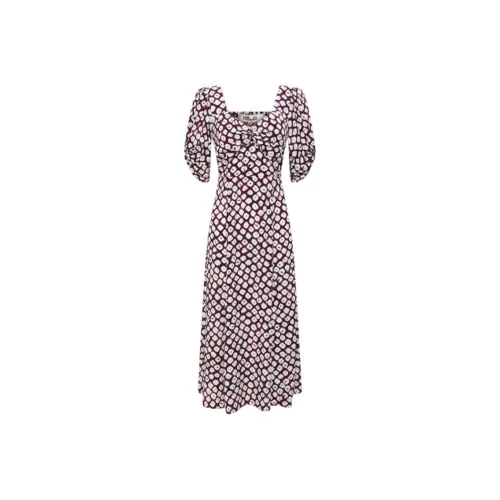 Diane von Furstenberg Многоцветные Женские Короткие Платья с Короткими Рукавами