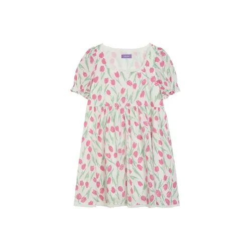 Omont Короткий рукав Платье Женское Тюльпан