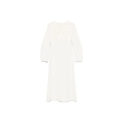 JIL SANDER FW24 Длинное платье с длинными рукавами женское белое