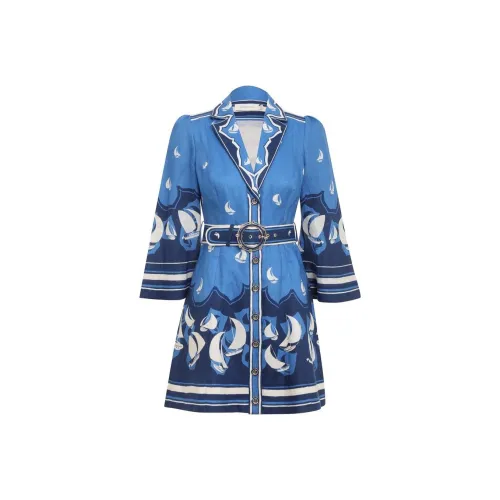 Zimmermann Синий Женские Длинные Платья с Рукавами