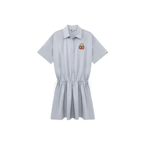B.Duck Короткий рукав Платье Женское Серое