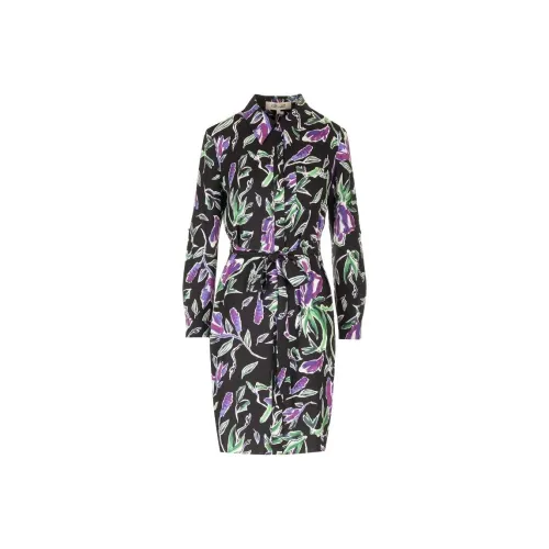 Diane von Furstenberg Длинное платье с длинными рукавами женское черное